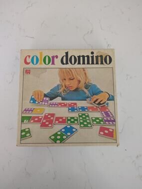Vintage Jumbo Color Domino #129 Game Holland Original Package. 28 Pieces.